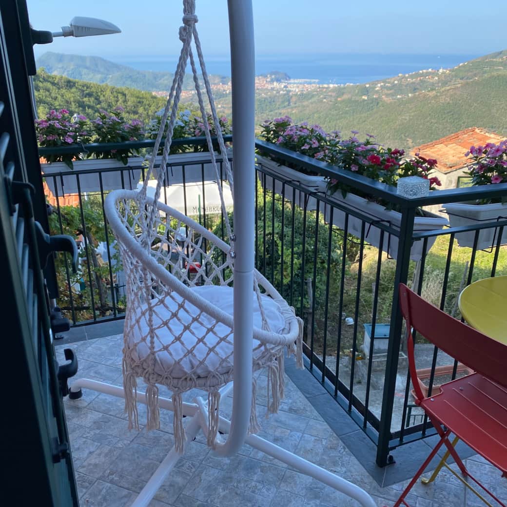 Panorama sul mare dalla collina sopra Sestri Levante